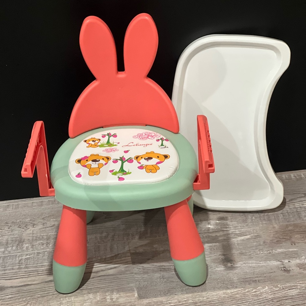 Pottery Barn Kids Bunny Chair - Coral and Mint - Picture 2 of 6